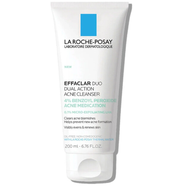 effaclar dual action akne-gesichtsreinigung mit 4 benzoylperoxid klinisch getestet von dermatologen empfohlene gesichtsreinigung mit 4 benzoylperoxid gegen akne