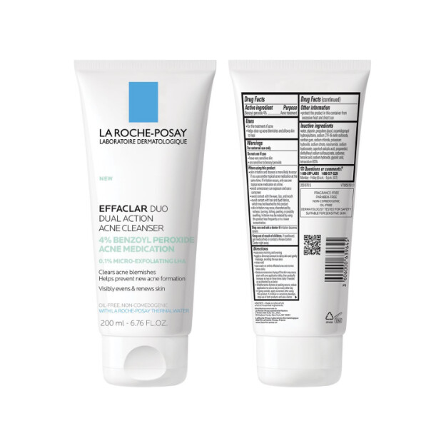 effaclar dual action akne-gesichtsreinigung mit 4 benzoylperoxid klinisch getestet von dermatologen empfohlene gesichtsreinigung mit 4 benzoylperoxid gegen akne