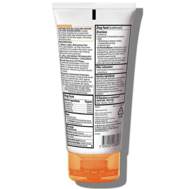 anthelios kühlendes wasser sonnenschutzlotion lsf 60 sonnenschutzlotion für gesicht und körper
