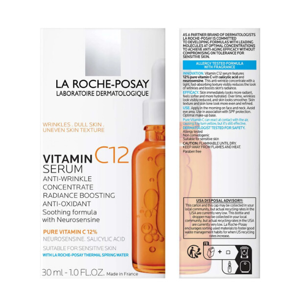 vitamin c12 serum dermatologisches anti-aging-serum mit 12 reinem vitamin c. allergiegetestete formel.