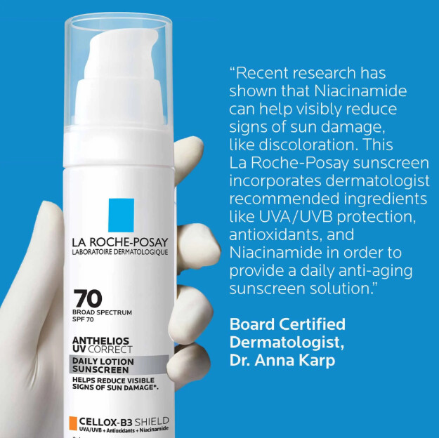 anthelios uv correct sonnenschutzmittel fürs gesicht lsf 70 mit niacinamid täglicher sonnenschutz fürs gesicht mit lsf 70