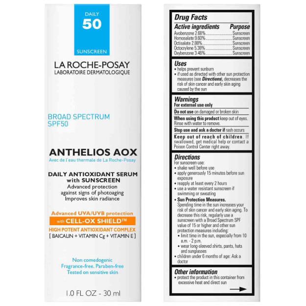 anthelios aox antioxidantien-serum mit lsf 50 tägliches antioxidantien-serum mit sonnenschutz